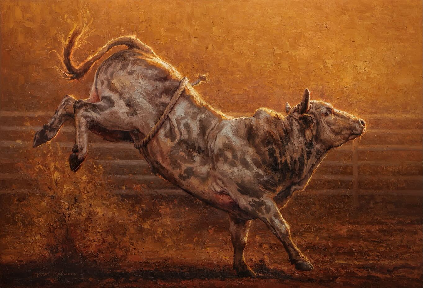 The Man in the Arena, bison painting by Mark McKenna