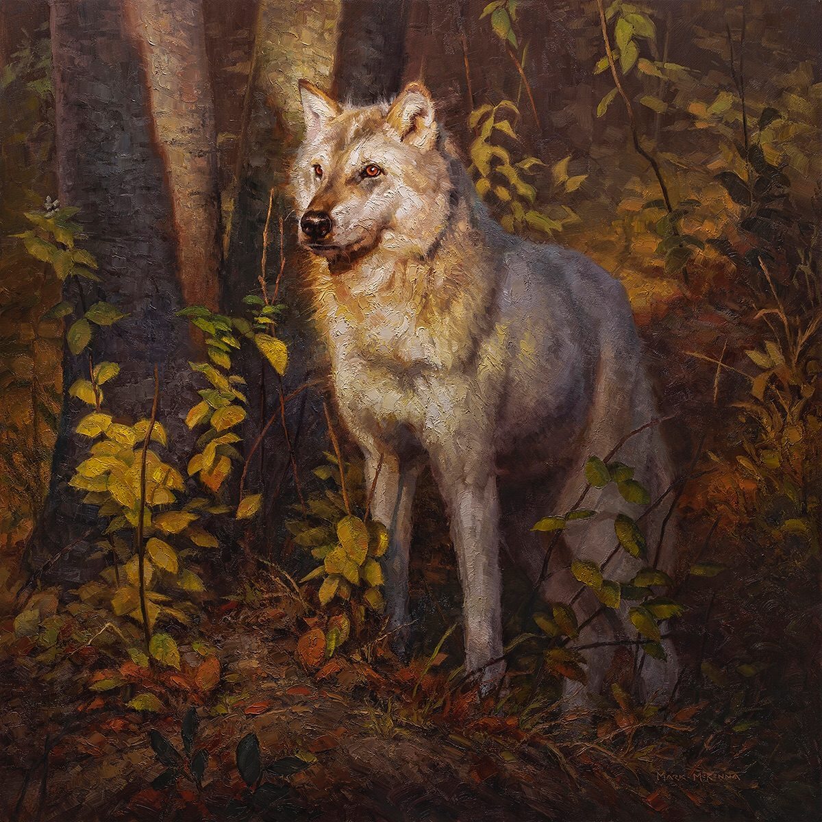 Apparition, wolf painting by Mark McKenna
